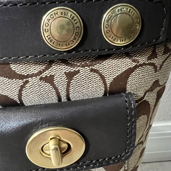 COACH Leather Signature C Kayla Snow Rain Boots 6M - Picture 4 of 7